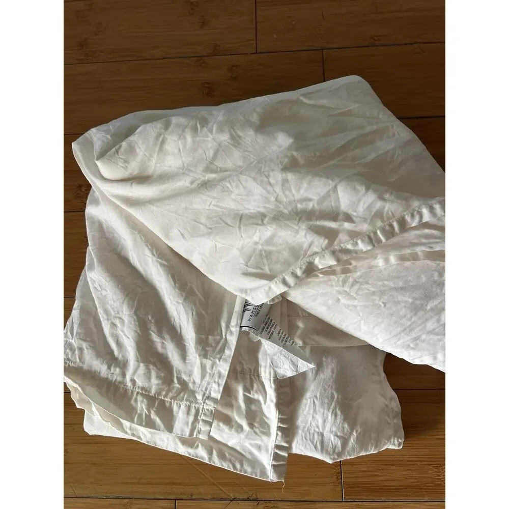 Wamsutta 100% Cotton Full Flat Sheet Cream Egyptian Cotton 350 TC